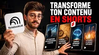 Miniature : NotebookLM transforme ton contenu en Shorts en 2 clics