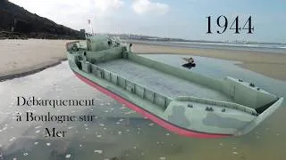 Miniature : 1944 : une barge de débarquement à Boulogne sur Mer