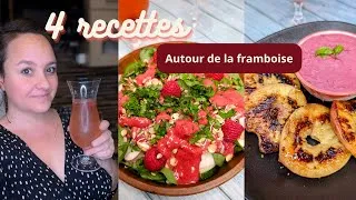 Miniature : Recettes d'été faciles à la framboise | Cocktails sans alcool, salade, glace et pêches rôties vegan