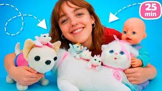 Miniature : Comme maman : Le bébé, le chiot et les chatons : une journée pleine de soins et de jeux