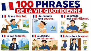Miniature : 🇫🇷 100 Phrases de la Vie Quotidienne en Français 🇬🇧 Traduction en Anglais | Débutants A1-A2