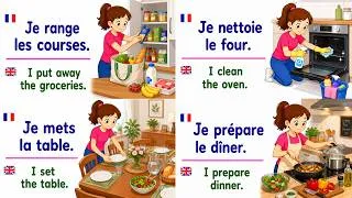 Miniature : 100 Phrases du Quotidien :Les Tâches Ménagères🇫🇷 A1-A2 Français-Anglais🇬🇧 Everyday Sentences.
