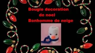 Miniature : bougie décoration de noël au crochet ( bonhomme de neige)