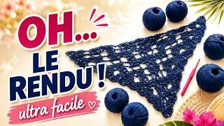 Miniature : Ce châle au crochet va te bluffer 😍 Facile, rapide et parfait pour l’été
