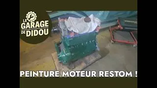 Miniature : RESTAURATION DAUPHINE 1961 : Première couche de peinture Restom sur le moteur ! (Ép. 25)