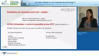 Miniature : 10 Un laser diode ou un implant de drainage ? Dr Nadine Hamelin