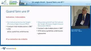 Miniature : 7 Un angle étroit Quand faire une IP ? Dr Jalal Aberkane