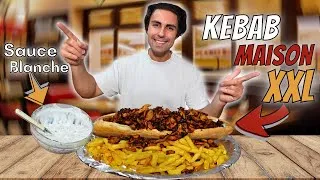 Miniature : JE MANGE UN INCROYABLE KEBAB XXL MAISON 😋 (Kebab + Sauce Blanche Maison)