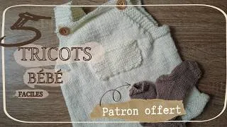 Miniature : 5 tricots bébé faciles (avec patron gratuit 🧶)
