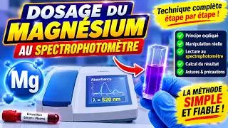 Miniature : DOSAGE DU MAGNÉSIUM AU SPECTROPHOTOMÈTRE 🔬 | Technique complète étape par étape