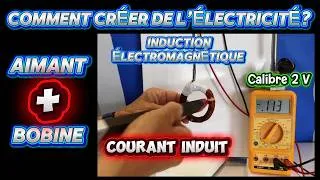 Miniature : Comment un simple aimant crée de l'électricité ? (L'induction magnétique). Expérience scientifique.
