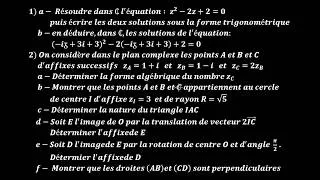 Miniature : Les nombres complexes : exercice d'application