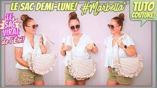 Miniature : 🌸 TUTO COUTURE #DIY 🌸 Le Sac Cabas Demi-Lune avec Fronces #MARBELLA #ByMélou 🥰