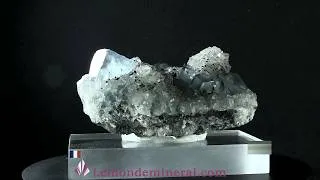 Miniature : Fluorines sur quartz en provenance de la mine du Burc - France (ancienne collection) -Ref346-