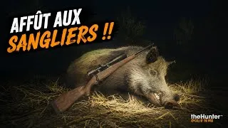 Miniature : DEUX SANGLIERS en TIR D’ÉTÉ à L’AFFÛT (affût réaliste)