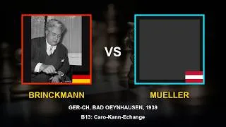 Miniature : (Caro-Kann-Echange) Brinckmann vs Mueller GER-ch (Bad Oeynhausen) 1939_partie_118