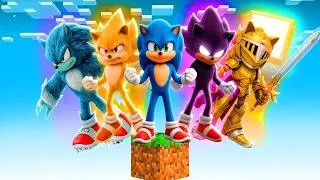Miniature : J’ai survécu sur un seul bloc avec toutes les formes de Sonic dans Minecraft ! 😱💥