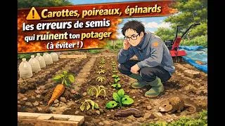 Miniature : ⚠️ Carottes, poireaux, épinards  les erreurs de semis qui ruinent ton potager à éviter !