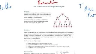 Miniature : Les suites géométriques - Problèmes (DM) - Terminale Bac Pro Maths
