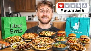 Miniature : Je teste 5 RESTAURANTS avec 0 AVIS sur UBER EATS… 🧐