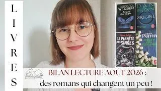 Miniature : 📖Bilan Lecture Août 2026 : des livres qui changent un peu !