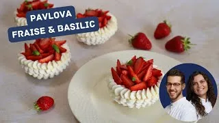 Miniature : Pavlova fraise basilic