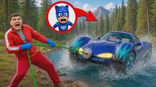 Miniature : On a repêché la Cat-Car des Pyjamasques sous l'eau... et Yoyo a eu un accident !