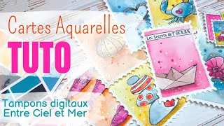 Miniature : TUTO Cartes timbres Aquarelles.