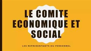 Miniature : Le COMITE ECONOMIQUE ET SOCIAL