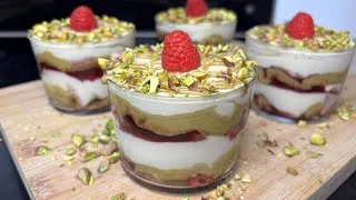 Miniature : Recette du Tiramisu Pistache-framboise rapide et sans cuisson!!