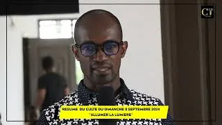 Miniature : RÉSUMÉ DU CULTE DU DIMANCHE 8 SEPTEMBRE 2024.
