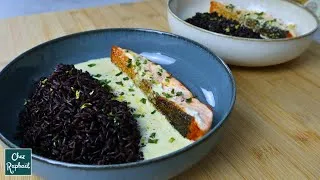 Miniature : Cette Recette de Saumon au Riz Noir va Te Réconcilier avec le Poisson ! (Sauce Moutarde Citron 🤯)