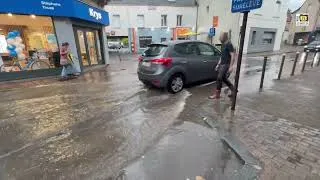 Miniature : Guer. L'orage inonde la rue principale