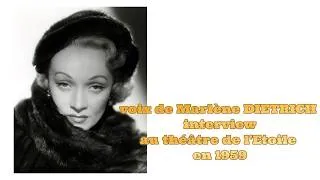 Miniature : voix de Marlène DIETRICH interview au théâtre de l'Étoile en 1959