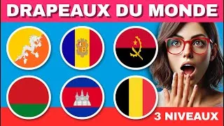 Miniature : Devine les drapeaux -  Quiz drapeaux du monde en Français pour enfants de facile à difficile