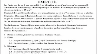 Miniature : EXERCICE DE CINÉMATIQUE NIVEAU TERMINALE (2)