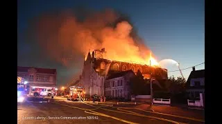 Miniature : Incendie d'une église gothique dans le Nord (Saint-Omer - 62)