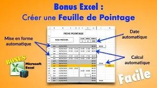 Miniature : Feuille DE POINTAGE Excel (facile Rapide)
