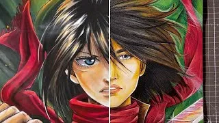 Miniature : Battle dessin manga vs réaliste de Mikasa avec @ed_arya ⚔️ Vous préférez lequel ?