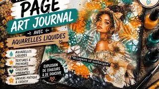 Miniature : 🌿 Art Journal Bohème | Aquarelles Liquides & Pochoirs.