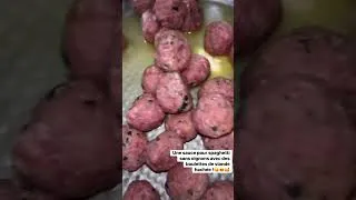 Miniature : Une sauce pour spaghetti sans oignons avec des boulettes de                viande hachée !