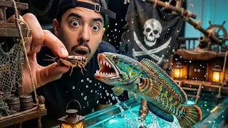 Miniature : J'AI CONSTRUIT UN BATEAU PIRATE POUR MON POISSON PREDATEUR (mauvaise idée ?)