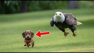 Miniature : Un aigle tente d’attraper un chiot dans le jardin – Regardez ce que le voisin a fait ensuite...