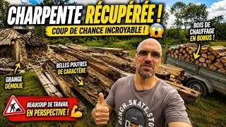 Miniature : Gros coup de chance : j’ai récupéré des poutres de grange centenaires !  Bois de chauffage gratuit