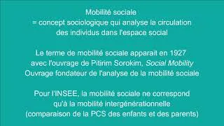 Miniature : Chapitre 6 : La mobilité sociale et les autres formes de mobilité (vidéo 1)