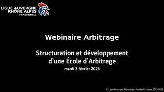 Miniature : Webinaire Arbitrage - saison 2025-2026 | Ligue Auvergne Rhône Alpes Handball