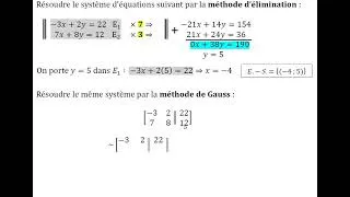 Miniature : Méthode de Gauss vs méthode d'élimination par addition