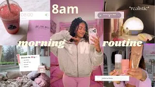 Miniature : 8am productive morning routine⎢skincare, pilate, makeup grwm, unboxing 🎀🍵🫧