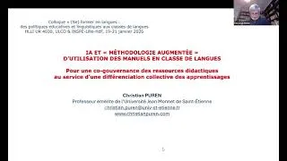 Miniature : Intelligence artificielle et Didactique des langues -  Christian Puren Université de Lille 2026