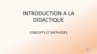 Miniature : #12 INTRODUCTION A LA DIDACTIQUE